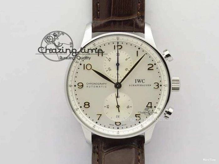 MIROTIME 0501 Sustainable Portuguese IW545408 White Dial ZF 1:1 Best Edition On Dark Blue Leather Strap 7335